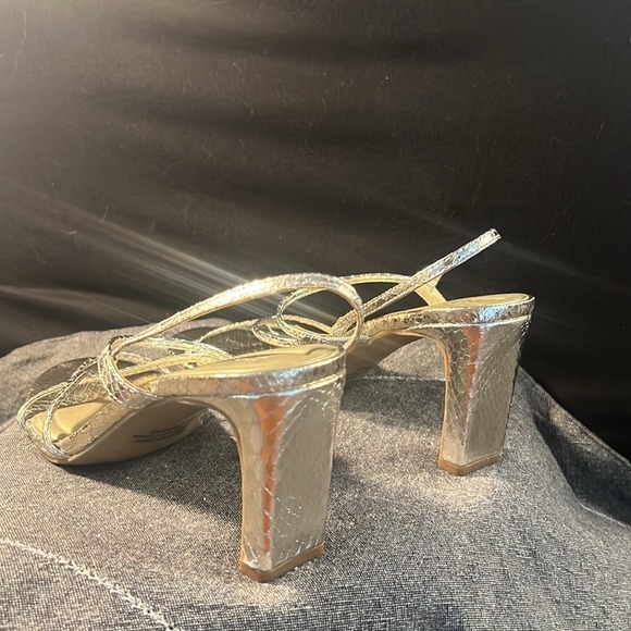 Women's Open Edit Slingback Sandal Chunky heel~Gold - Size 8 Nordstrom - Picture 10 of 15